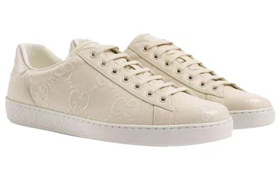 Gucci Ace 'gg Embossed - White' In Neutral