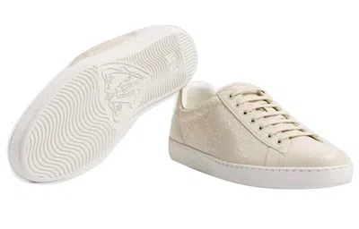 Gucci Ace 'gg Embossed - White' In Neutral