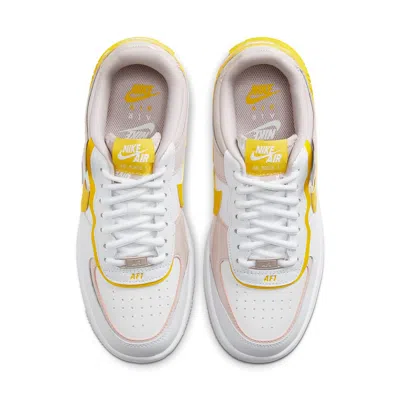 Nike Air Force 1 Shadow Sneakers In White And Yellow In White