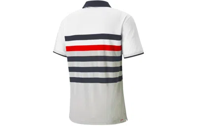 Puma Mattr One Way Polo Shirt 'white Black Red'