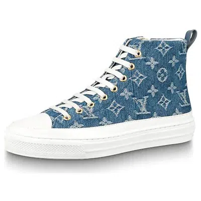 Pre-owned Louis Vuitton (wmns)  Lv Stellar High Top Denim Blue
