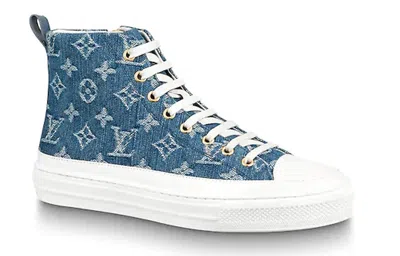 Pre-owned Louis Vuitton (wmns)  Lv Stellar High Top Denim Blue