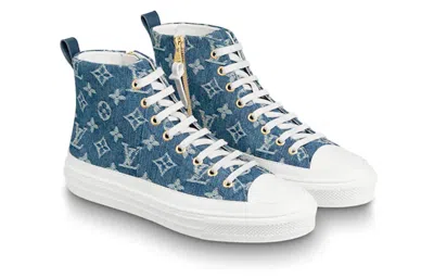 Pre-owned Louis Vuitton (wmns)  Lv Stellar High Top Denim Blue