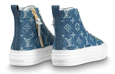 Pre-owned Louis Vuitton (wmns)  Lv Stellar High Top Denim Blue