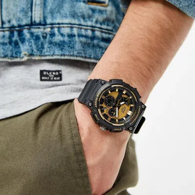 Casio Waterproof Sports Quartz Mens Black/gold Analog