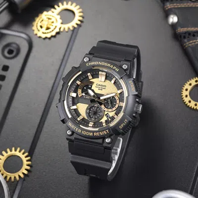 Casio Waterproof Sports Quartz Mens Black/gold Analog