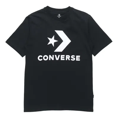 Converse Alphabet Logo Printing Round Neck Short Sleeve Black