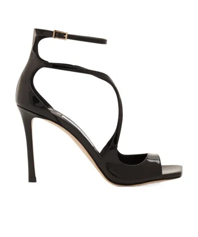 Jimmy Choo Black Square-toed High-heeled Sandals