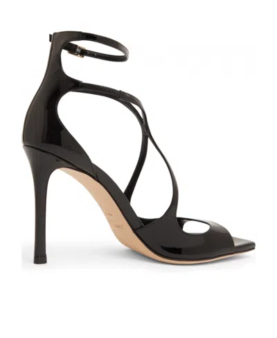 Jimmy Choo Black Square-toed High-heeled Sandals