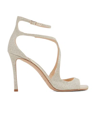 Jimmy Choo Azia 75 Metallic Leather Sandals