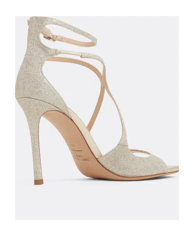 Jimmy Choo Azia 75 Metallic Leather Sandals
