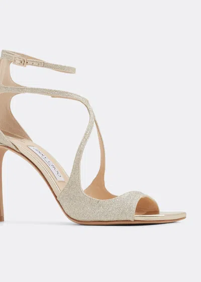 Jimmy Choo Azia 75 Metallic Leather Sandals