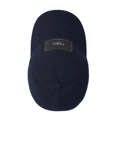 Fendi Logo Patch Baseball Cap In Blue