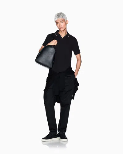 Armani Exchange Polo Shirts In Black
