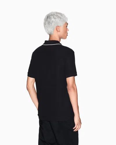 Armani Exchange Polo Shirts In Black