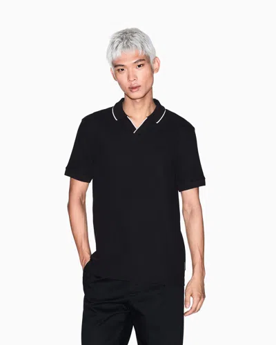 Armani Exchange Polo Shirts In Black