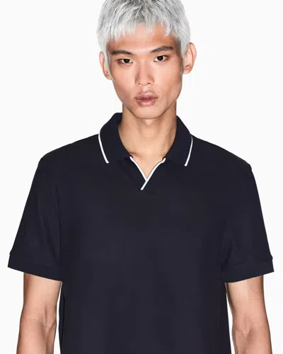 Armani Exchange Polo Shirts In Blue