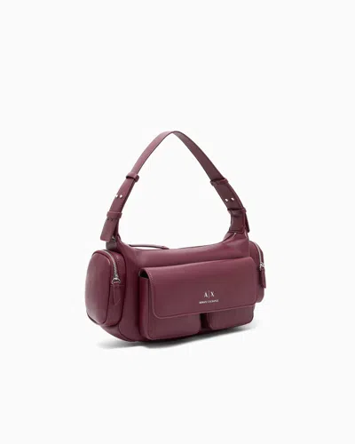 Armani Exchange Large Shoulder Bag With Side Pockets