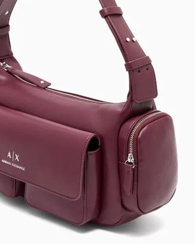 Armani Exchange Large Shoulder Bag With Side Pockets