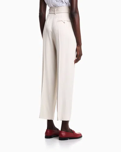 Emporio Armani Envers Satin Trousers With Pleats And Belt In Pink
