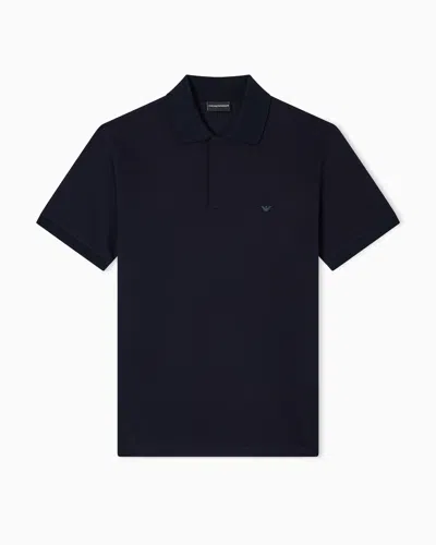 Emporio Armani Logo-embroidered Cotton Polo Shirt In Multi