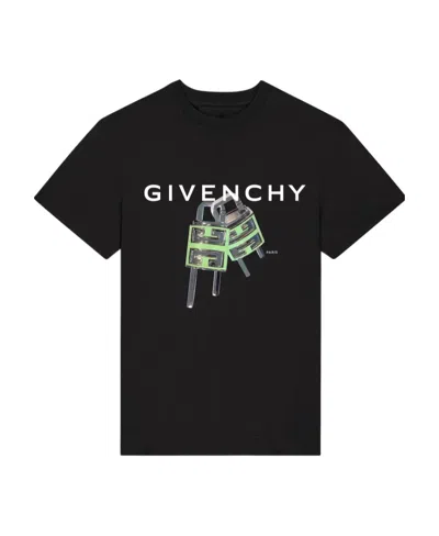 Givenchy 4g Lock Slim Fit T-shirt In Black