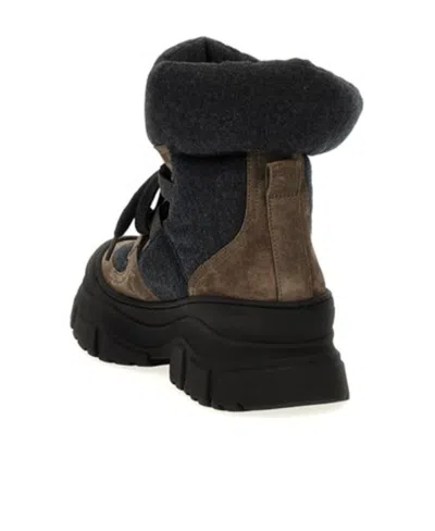 Brunello Cucinelli Two-tone Panelled Ankle Boots