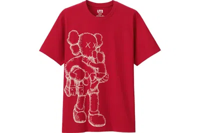 Pre-owned Kaws X Uniqlo Clean Slate Tee Shirt In Red