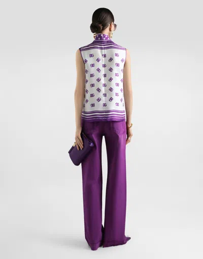Dolce & Gabbana Dg Logo All-over Silk Twill Top