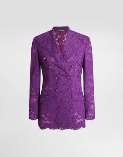 Dolce & Gabbana Double-breasted Cordonetto Floral Lace Jacket