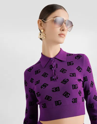 Dolce & Gabbana Long-sleeved Polo Shirt In Jacquard Viscose