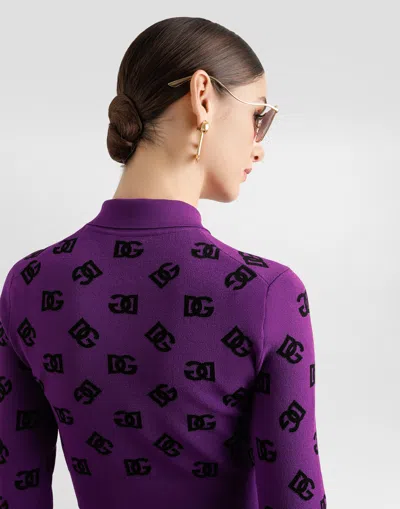 Dolce & Gabbana Long-sleeved Polo Shirt In Jacquard Viscose