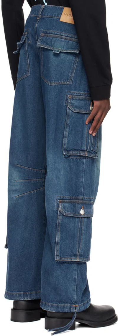 Misbhv Dirt Bath Wide-leg Cargo Jeans In Blue