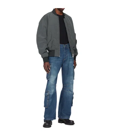 Misbhv Dirt Bath Wide-leg Cargo Jeans In Blue