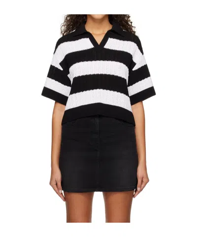 Juunj Striped Polo Shirt In Black