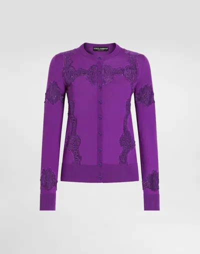 Dolce & Gabbana Wool Cardigan With Lace