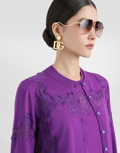 Dolce & Gabbana Wool Cardigan With Lace