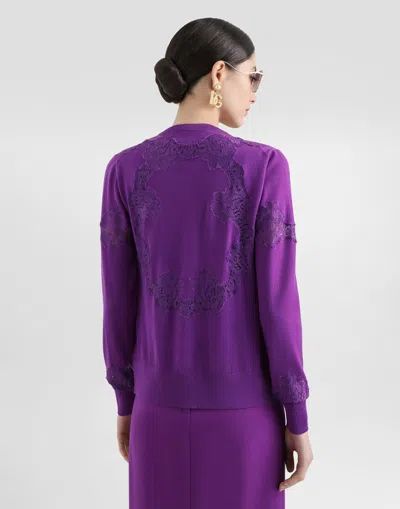 Dolce & Gabbana Wool Cardigan With Lace