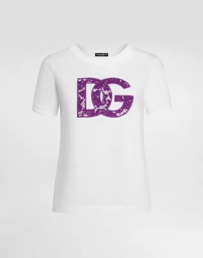 Dolce & Gabbana Jersey T-shirt With Lace Inlay