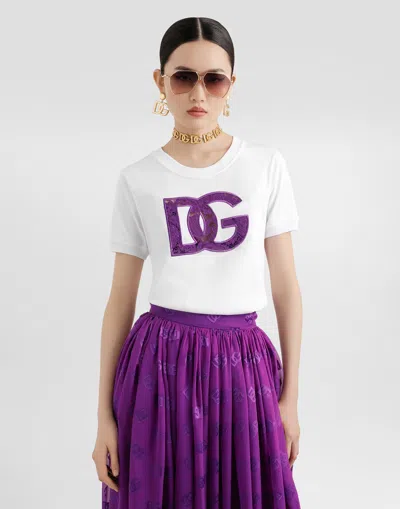 Dolce & Gabbana Jersey T-shirt With Lace Inlay