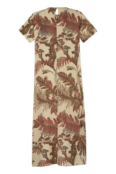 Weekend Max Mara Revere Printed Silk T Shirt Dress In Neutral