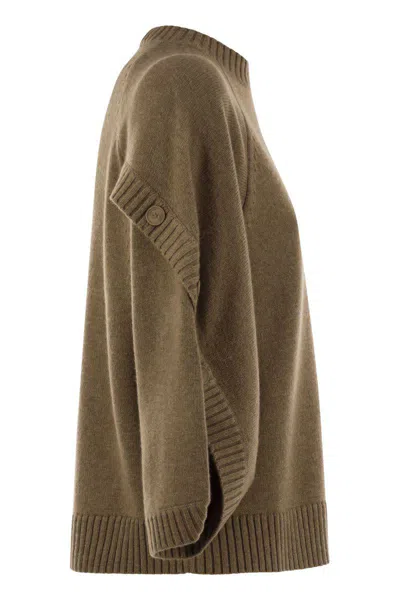 Max Mara Womens Hazelnut Brown Ampex Round-neck Wool And Cashmere-blend Jumper