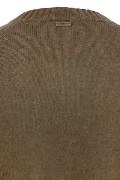 Max Mara Womens Hazelnut Brown Ampex Round-neck Wool And Cashmere-blend Jumper