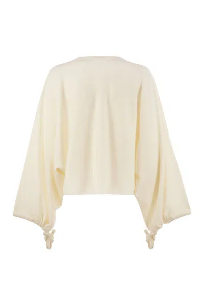 Max Mara Frais Virgin Wool Sweater In White