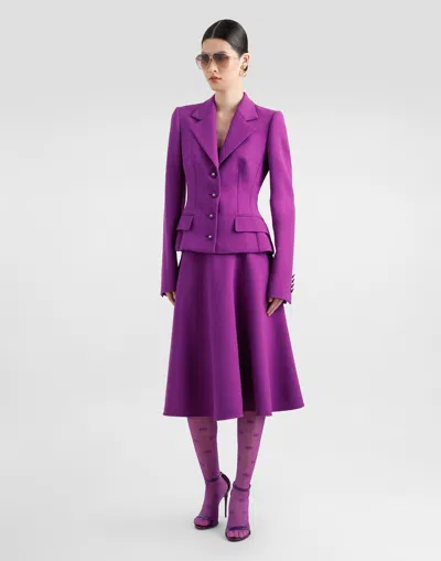 Dolce & Gabbana Virgin Wool Double Crêpe Blazer In Purple
