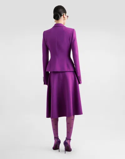Dolce & Gabbana Virgin Wool Double Crêpe Blazer In Purple