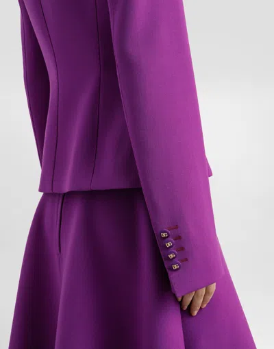 Dolce & Gabbana Virgin Wool Double Crêpe Blazer In Purple