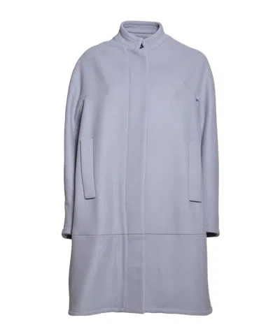 Gianluca Capannolo Short Single-breasted Virgin Wool Blend Coat In Blue