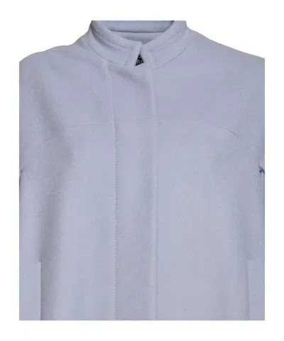 Gianluca Capannolo Short Single-breasted Virgin Wool Blend Coat In Blue