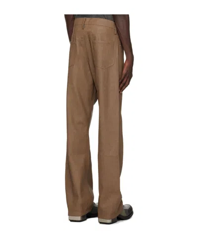 Misbhv Matte Faux Leather Casual Pants In Brown